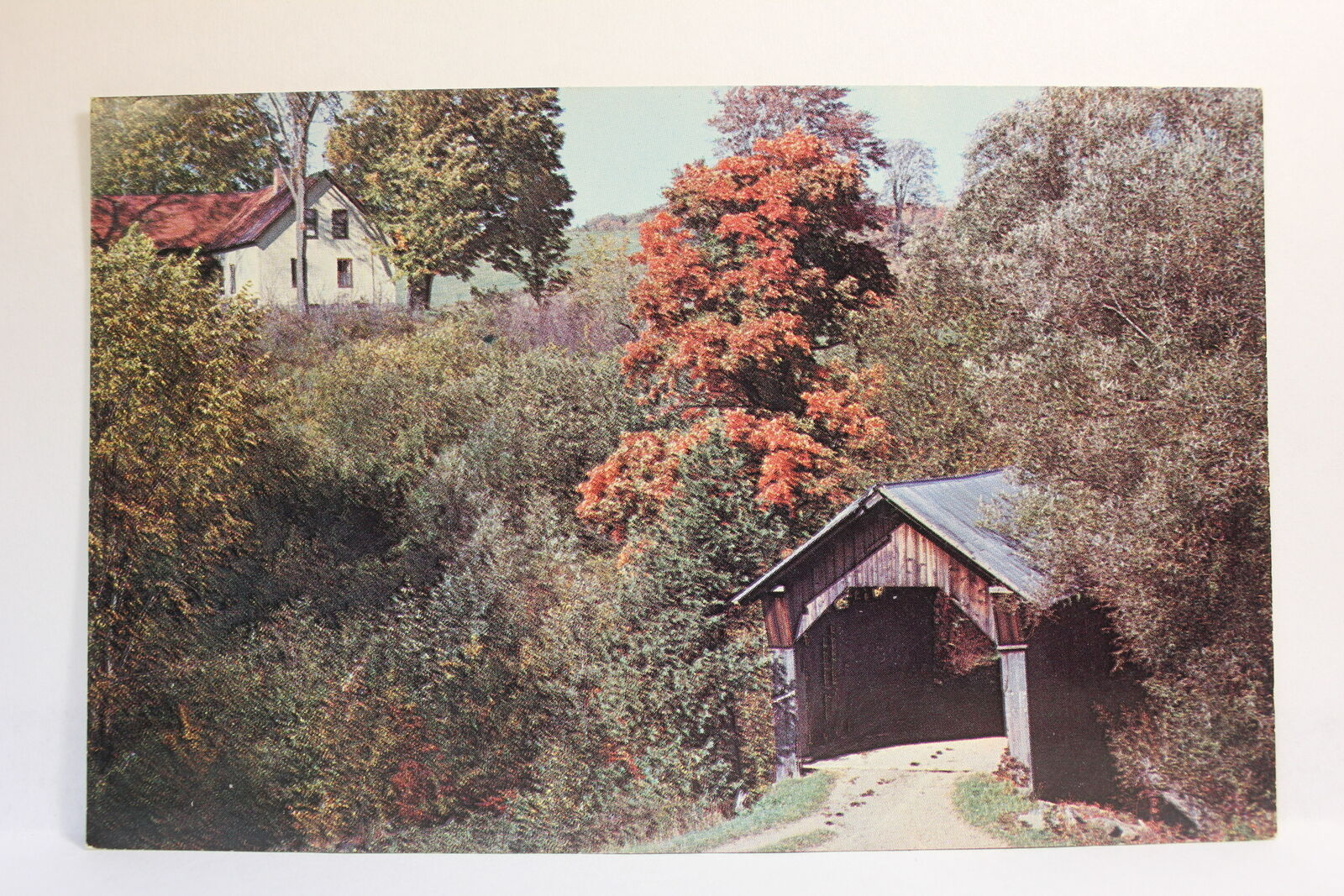 Postcard Stowe Hollow Bridge Stowe VT E16