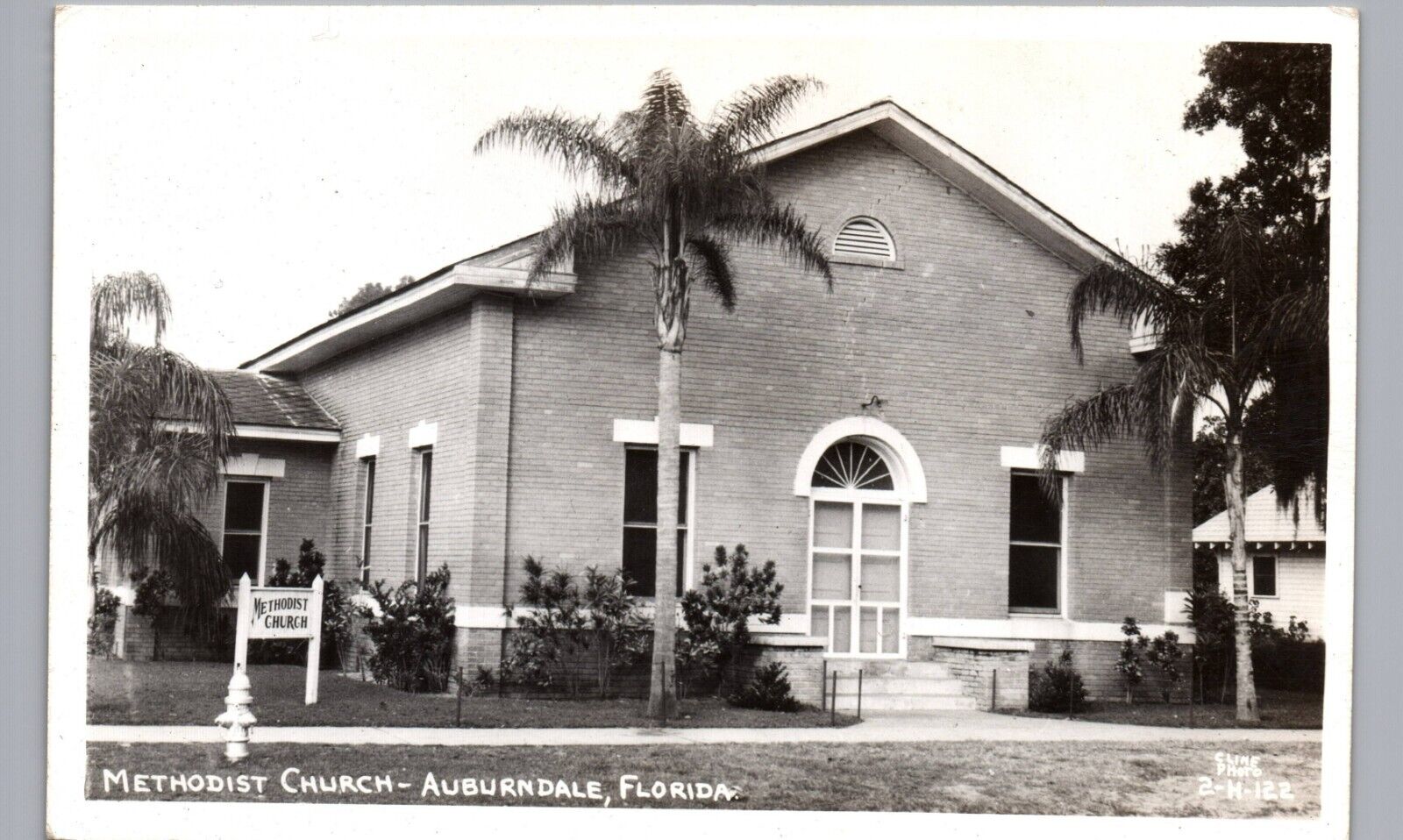AUBURNDALE FLORIDA METHODIST CHURCH 1940s real photo postcard rppc fl