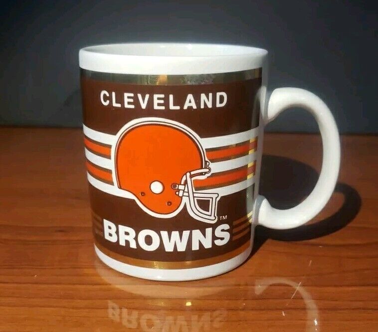 Vintage Cleveland Browns NFL Papel Coffee Mug 100323AST2 W/shiny Gold Accents