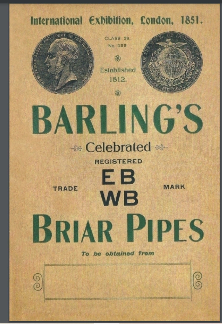 1914 Barling pipe Catalog 30 pages comb bound gloss covers