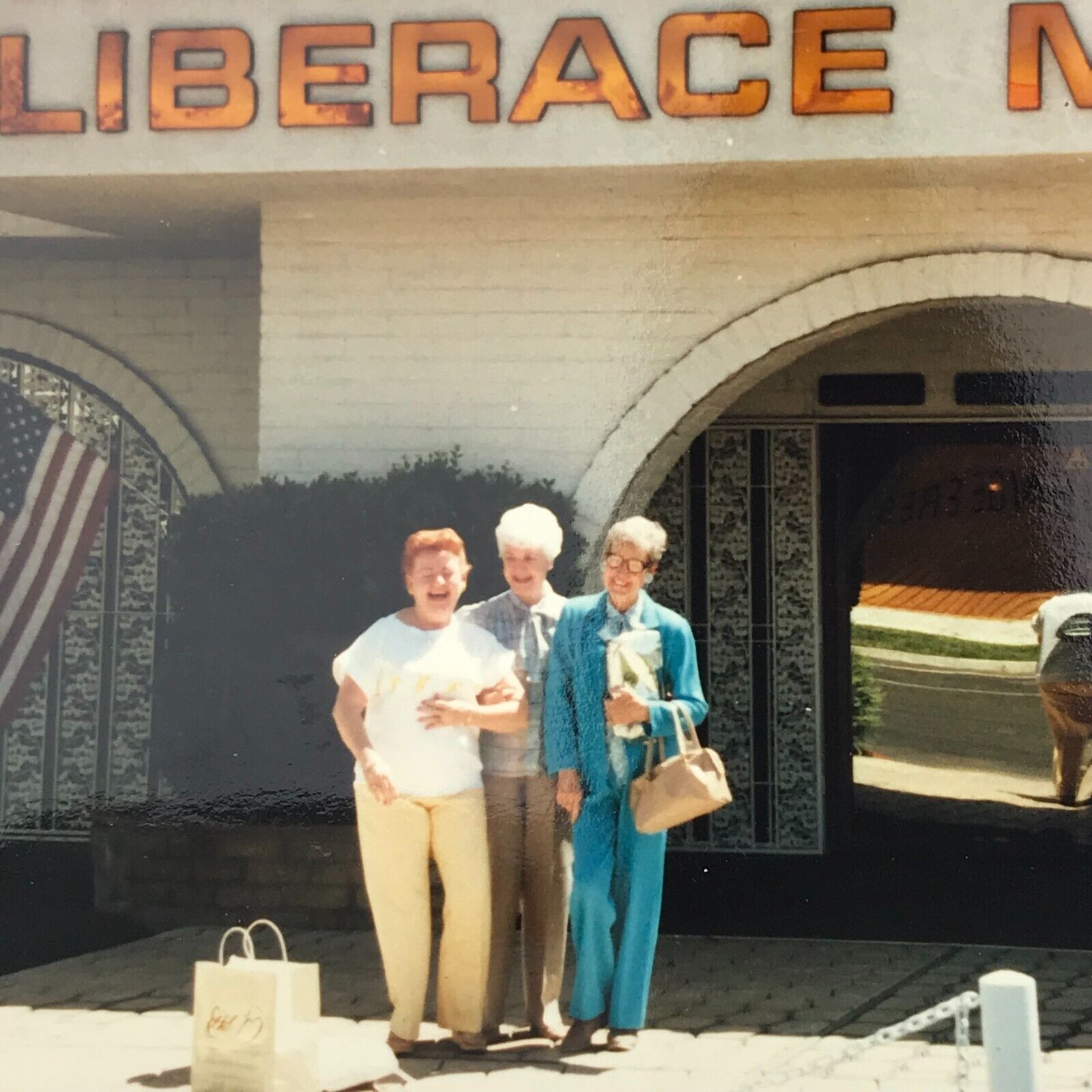 Vintage Color Photo Liberace Museum Sign Entrance Old Elderly Women Las Vegas NV