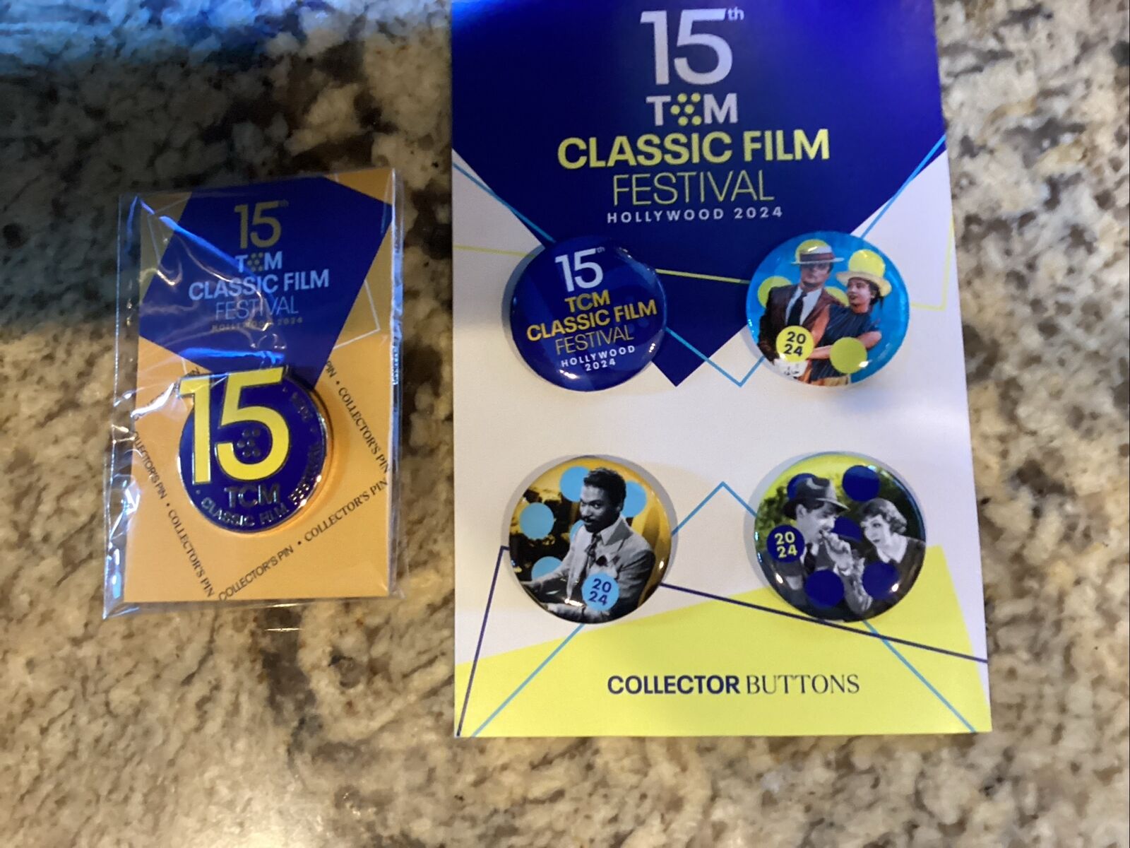 TCM Turner Classic Movie Film Festival 2024 Collector Buttons . Bonus Pin