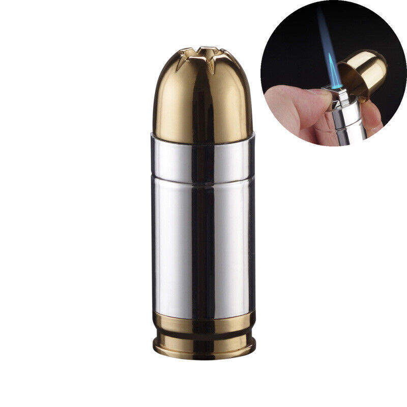 Bullet Cigarette Cigar Lighter Metal Butane Gas Jet Torch Lighters Refillable