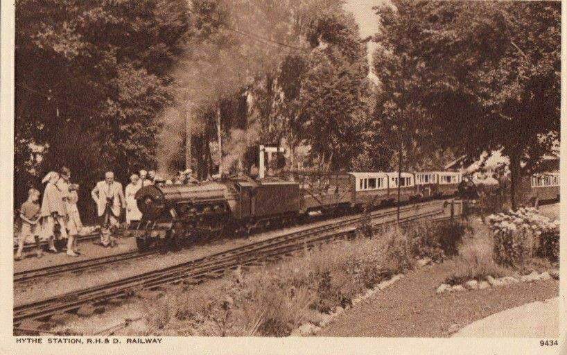 Postcard Railroad Hythe Station RH & D Railway 