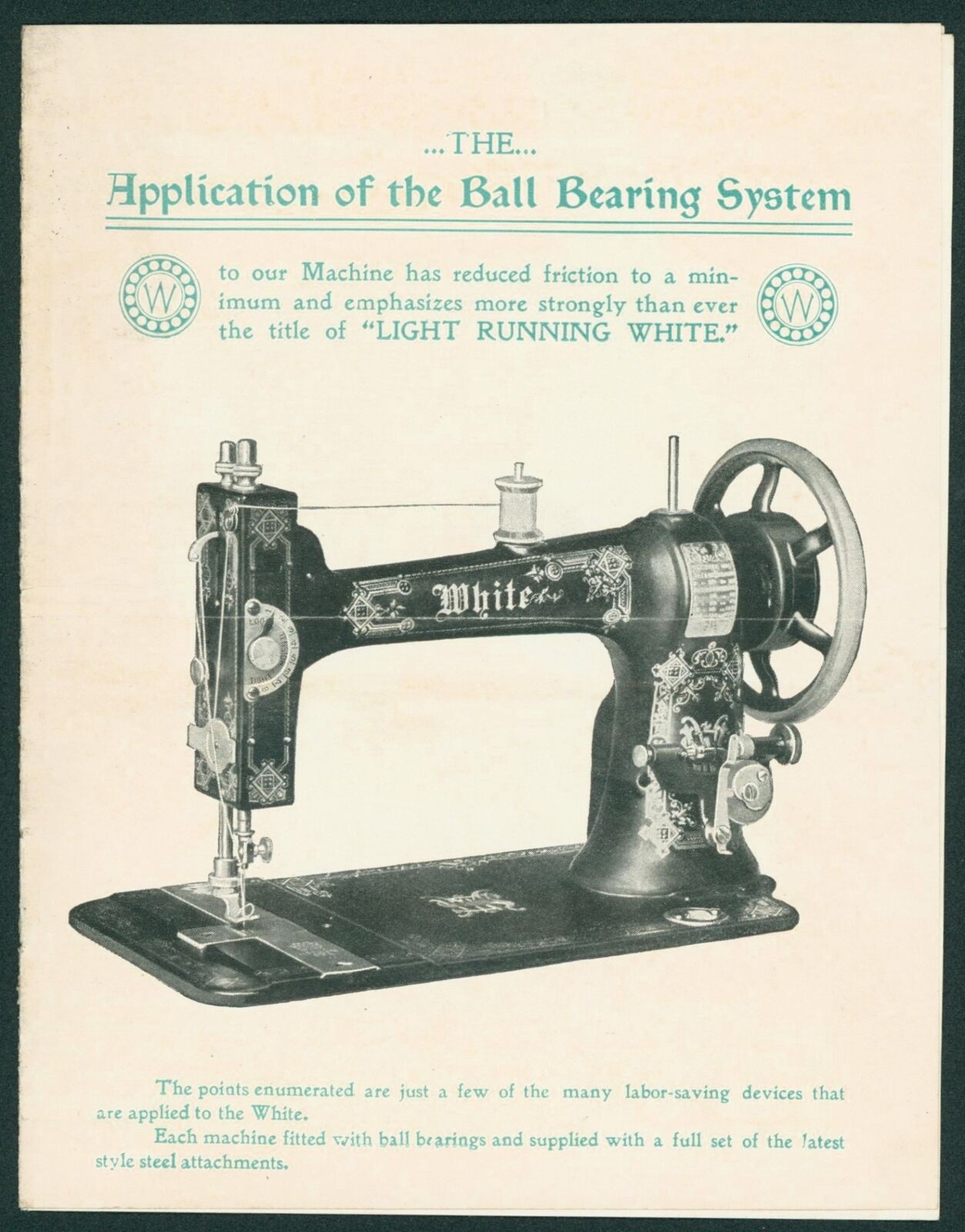 c1900 White Sewing Machines Advertising Photo Catalog Dealer Sew Light Running