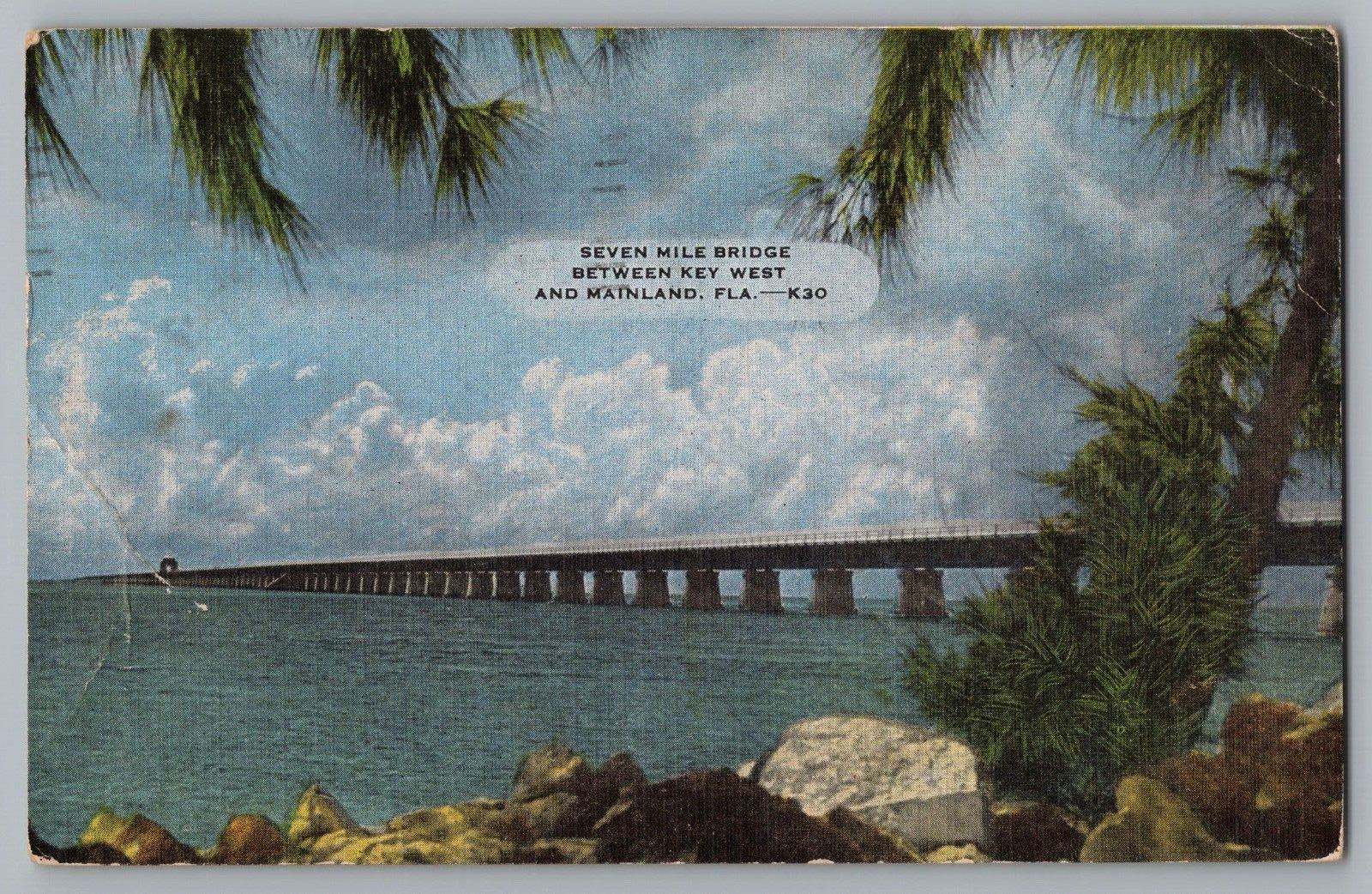Postcard Seven Mile Bridge, Key West, Florida