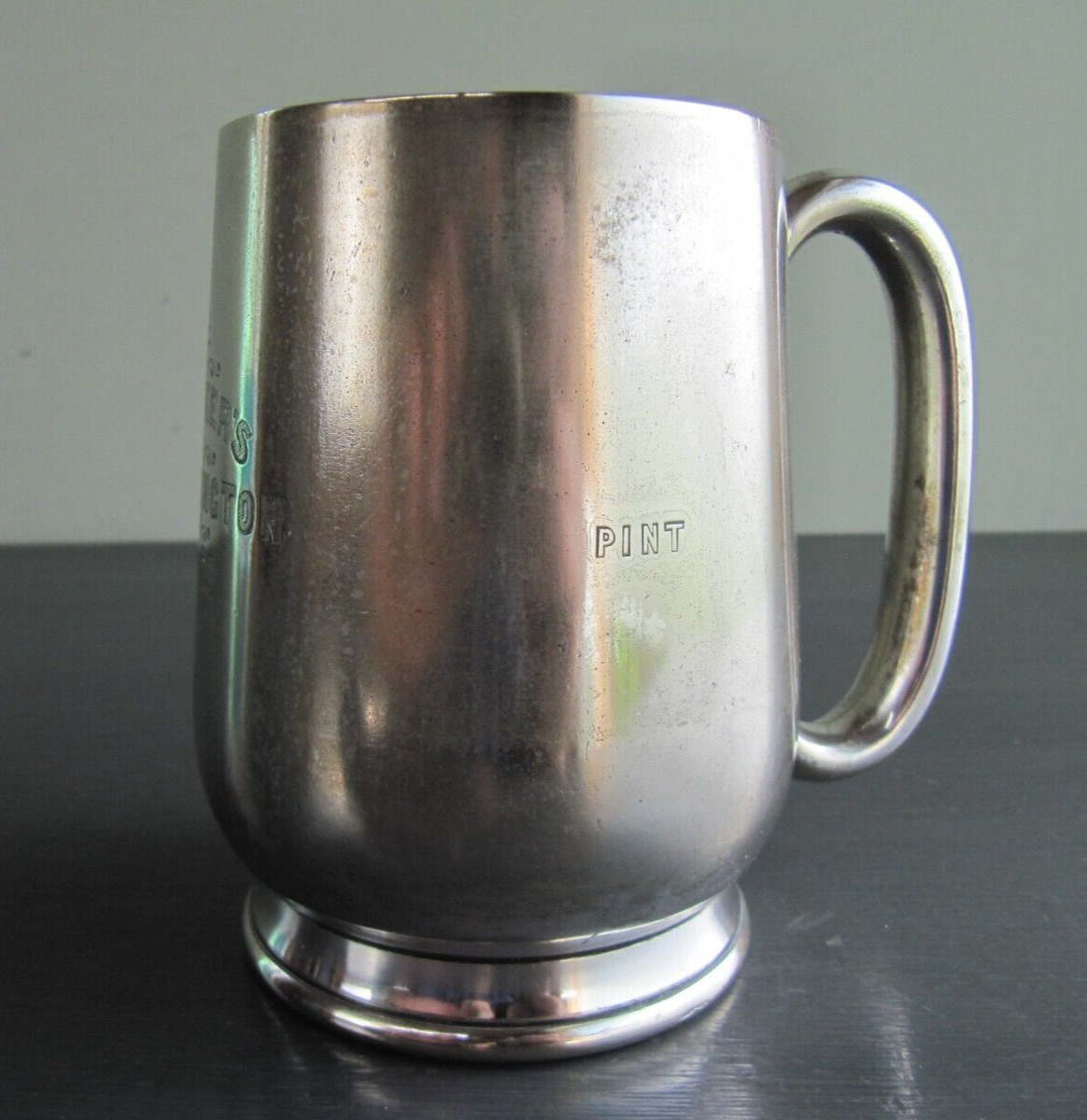 Victorian Silver Plate Pint Tankard - Elkington & Co - Walker\'s Warrington Ales