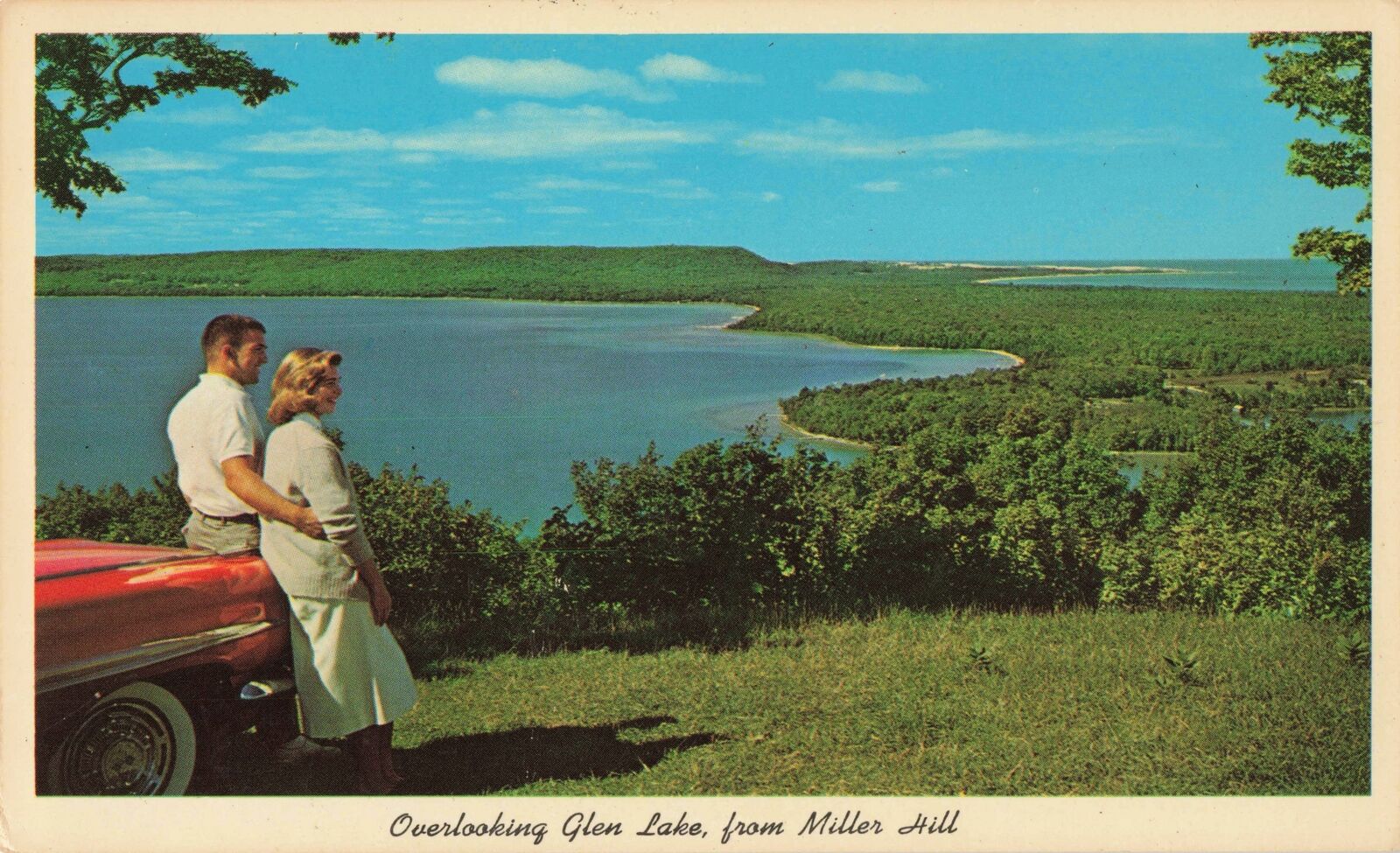 NW Burdickville Glen Arbor MI 1960 Leelanau\'s Glen Lake on Miller Hill LOOKOUT