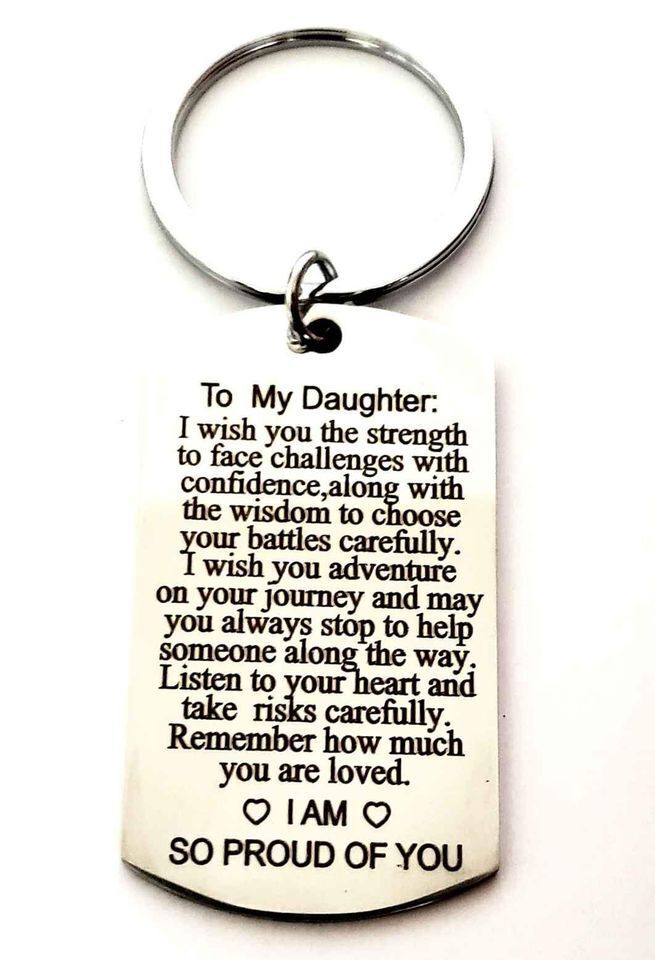 To My Daughter I'm So Proud Of You LOVE Keychain