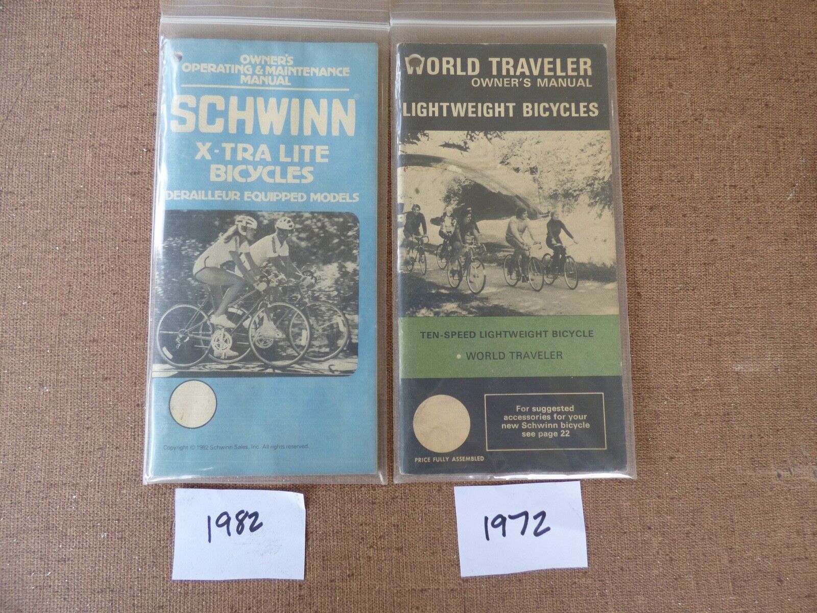 Schwinn Owners Manuals **LOOK NEW** 1972 1982