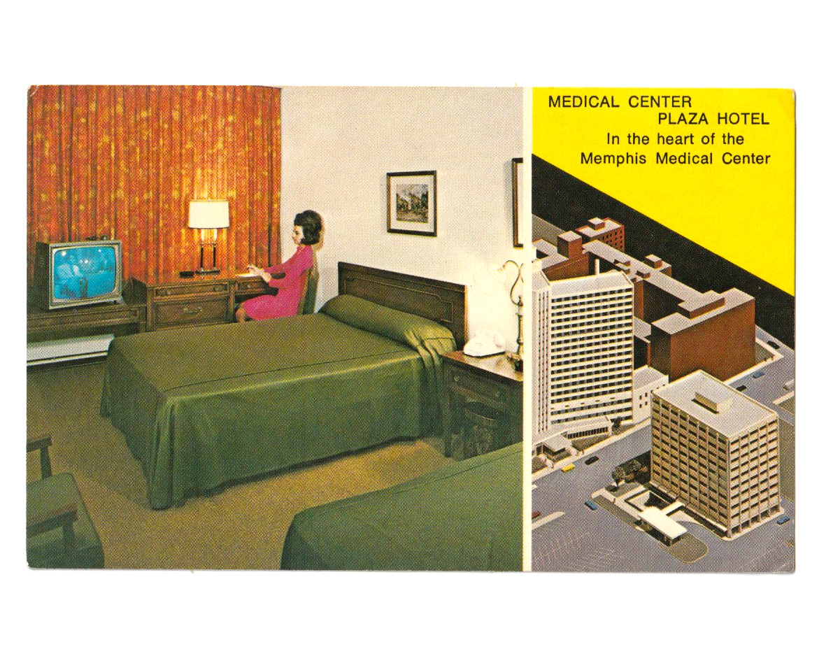 Memphis Tennessee Medical Center Plaza Hotel & Interior~Lady-TV-MCM~1960s #P1