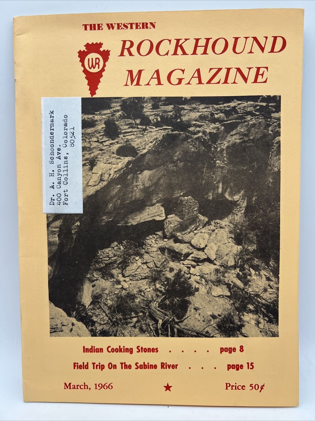 1966 MAR Western Rockhound Magazine Indian Cooking Stones Sabine River LA KS IA