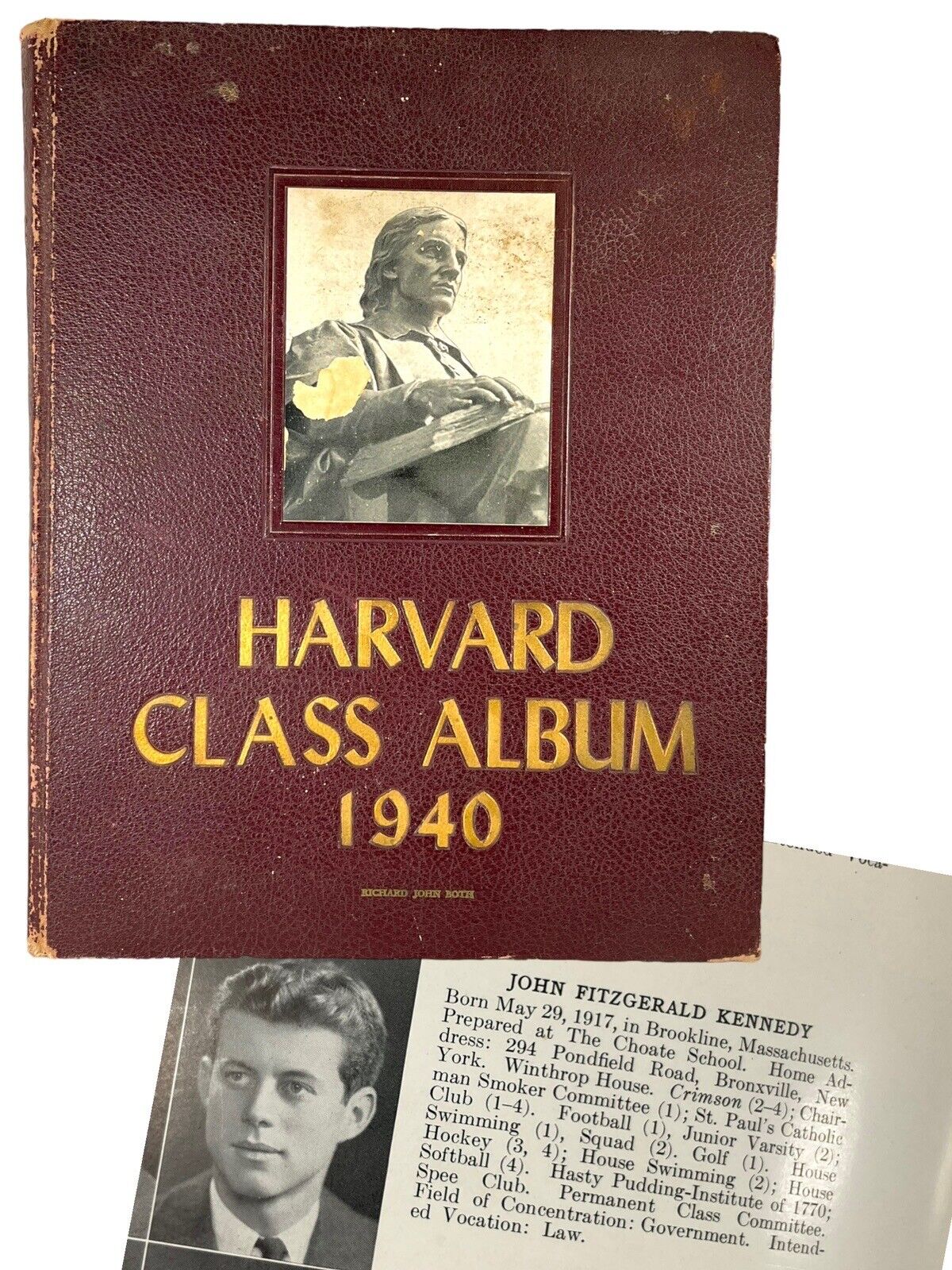 RARE John F. Kennedy Harvard 1940 YEARBOOK, CLASS ALBUM AWESOME § 