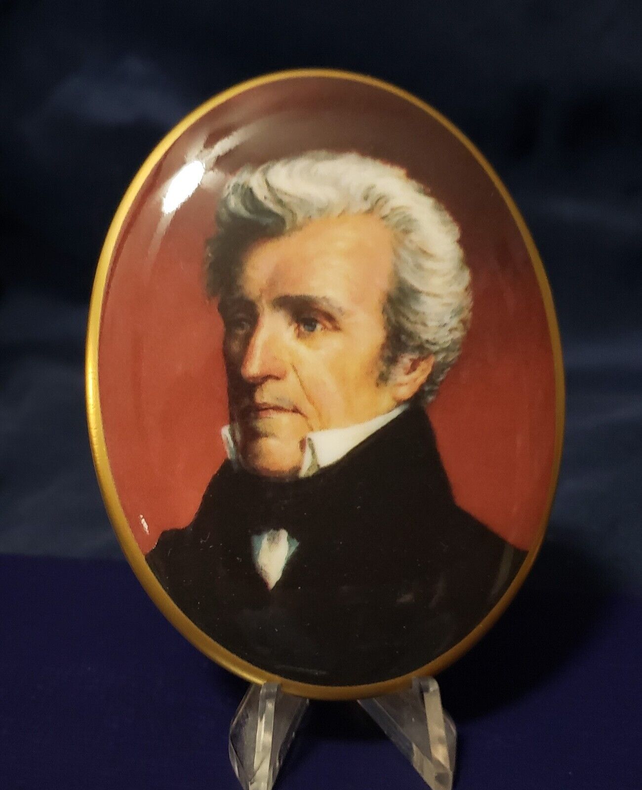 Andrew Jackson presidential portrait porcelain medallion