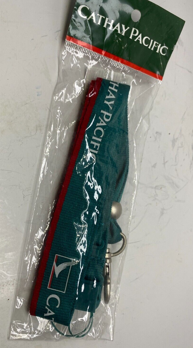 CATHAY PACIFIC Lanyard (Green w/ Red Stripe) - Prepaid Shipping