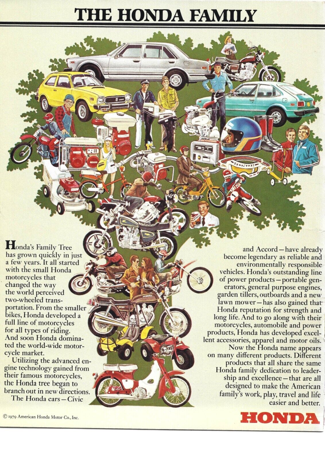1982 Honda Vintage Magazine Print Ad Honda Family Civic Accord Motorcycle