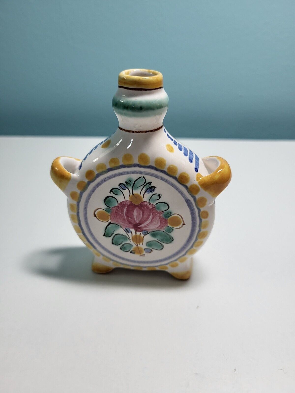 Vintage Modra Ceramic Flask/Decanter/ Decoration - Handmade In Czechoslovakia