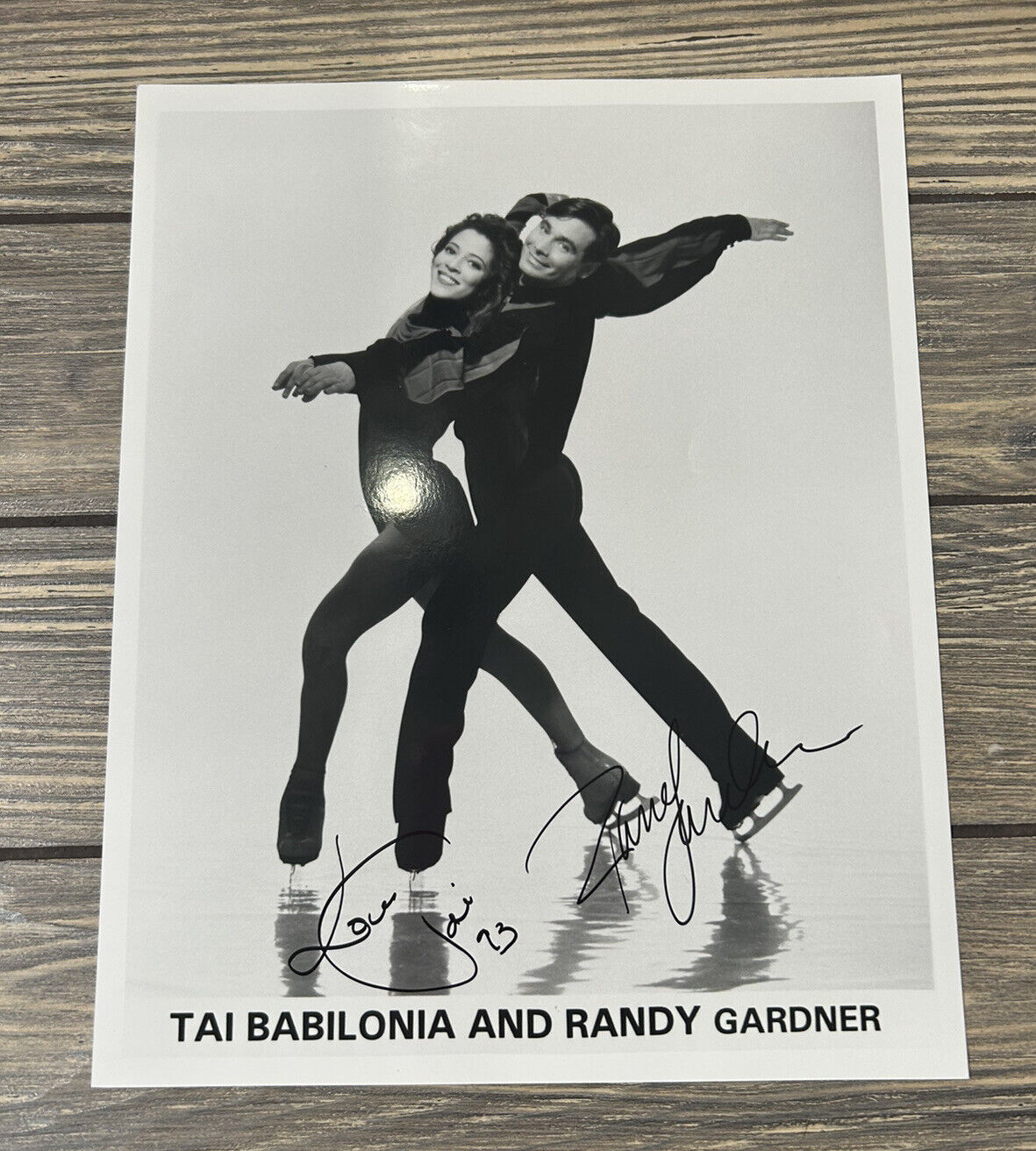 Vintage Tai Babilonia and Randy Gardner Signed Autographed Press Release Photo 