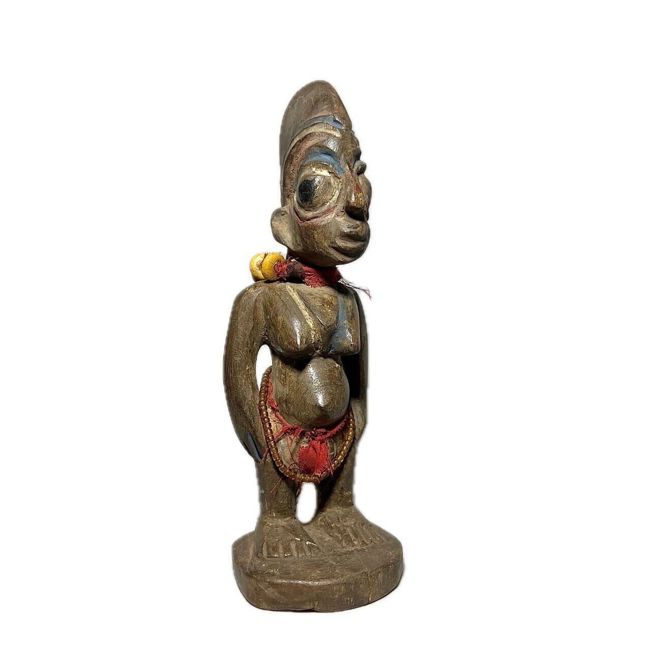 African Rare Seated Baule Female Statue hand carved Home Décor Statue-917