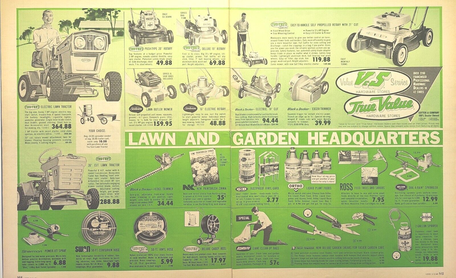 V&S True Value Hardware Stores Lawn & Garden Headquarters Vintage Print Ad 1968