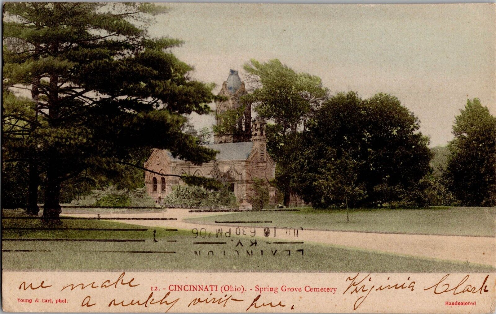 1906 Cincinnati, Ohio Spring Grove Cemetery Antique Postcard Collectible