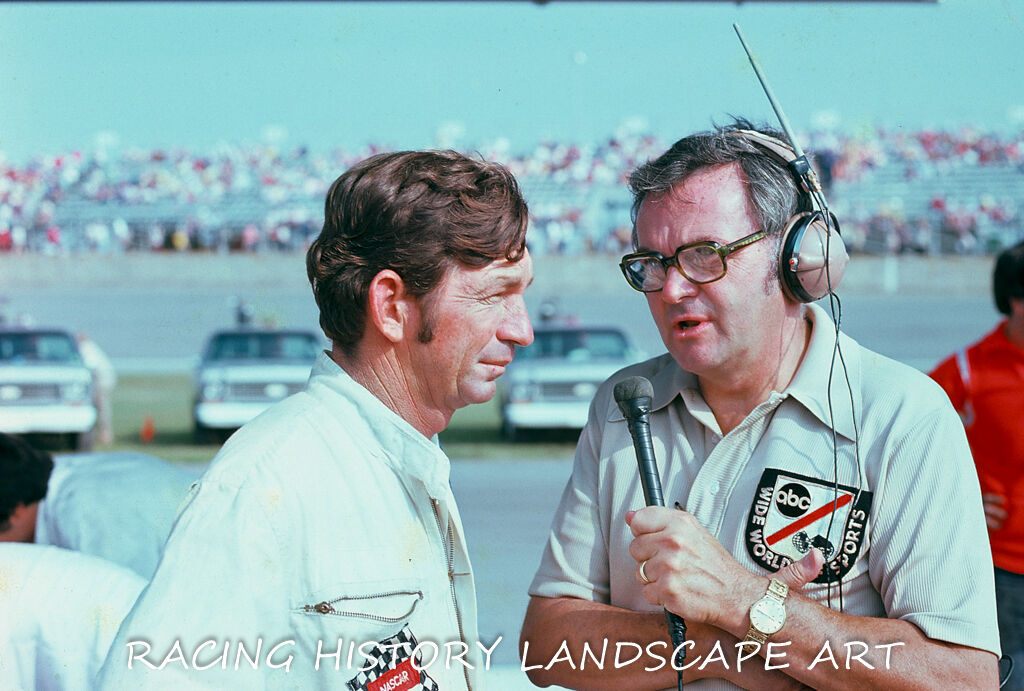 1975 DAYTONA 400 8x10 PHOTO NASCAR #88 DONNIE ALLISON POLE WIN CHRIS ECONOMAKI