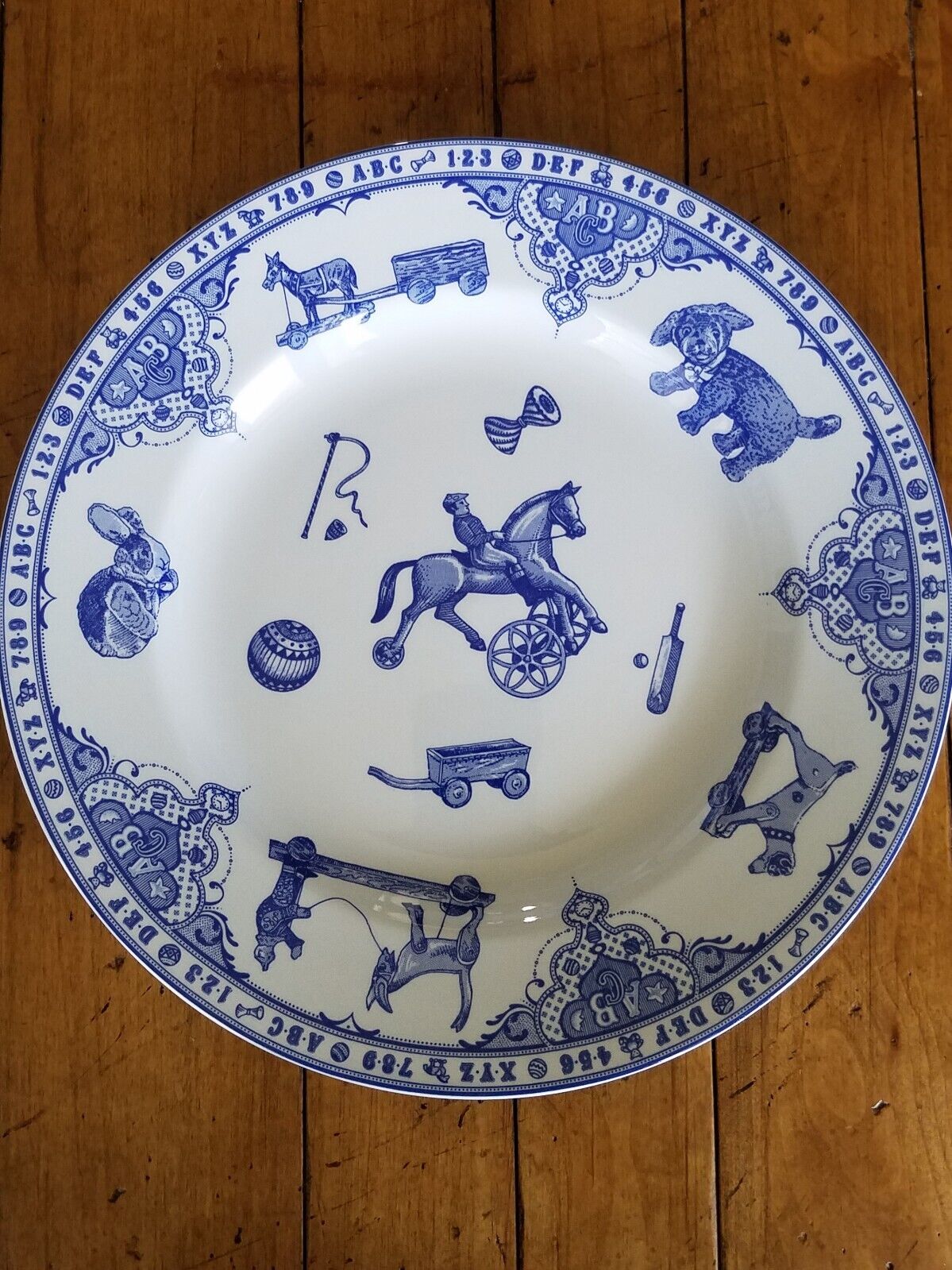 Edwardian Childhood Plate Blue & White 7.5\