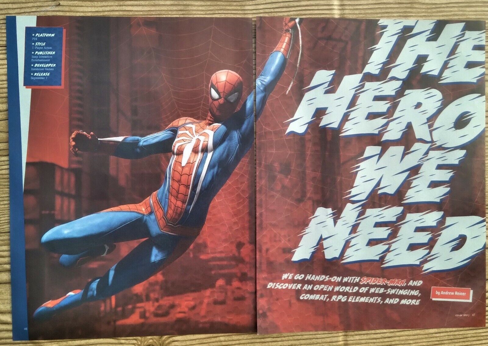 Spiderman The Hero We Need PS4 Promo Art 2017 Video Game Print Ad Poster 