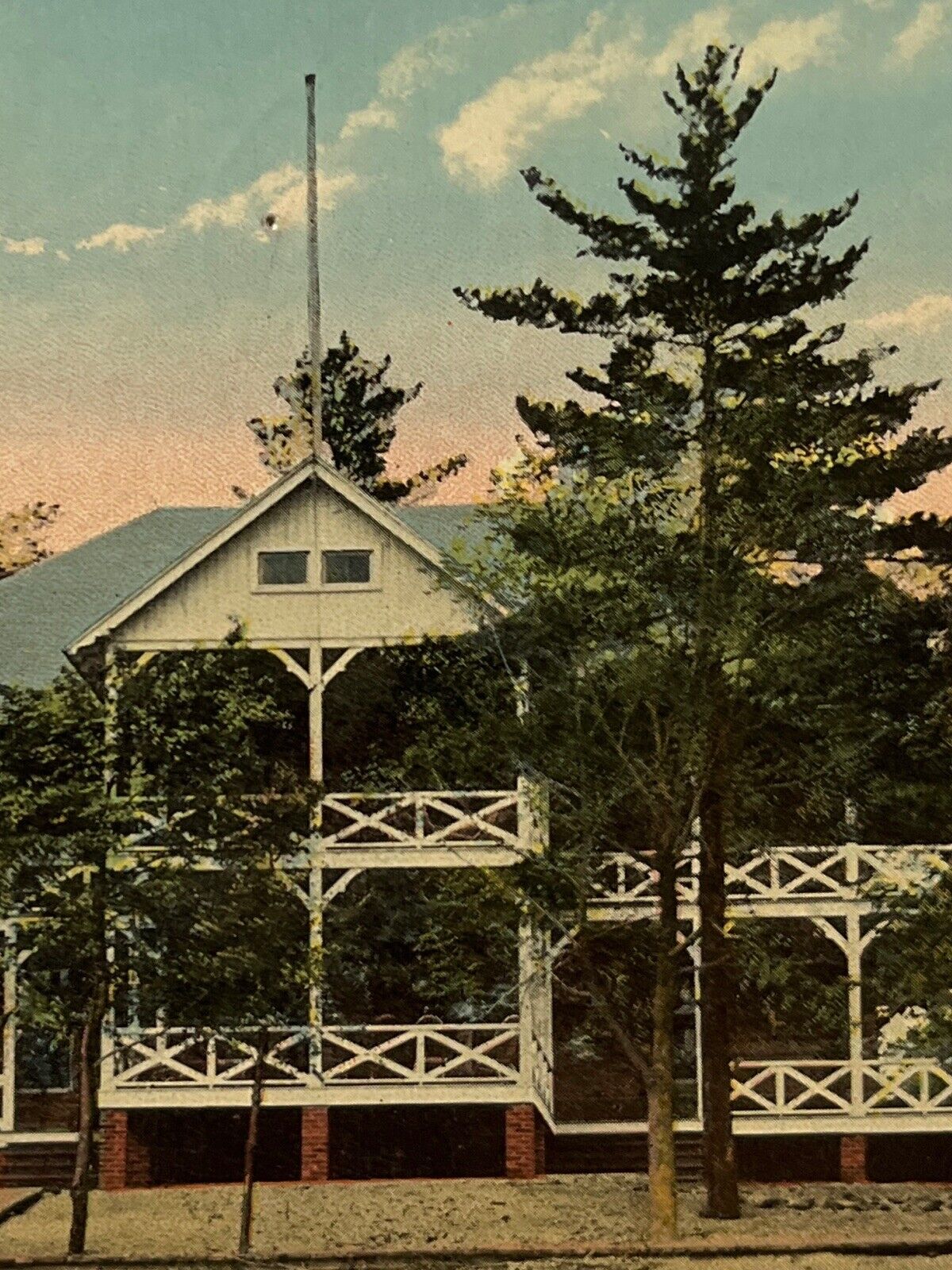 Antique 1917 Litho Ephemera Postcard Hermitage Michigan City Ind CT Photochrom