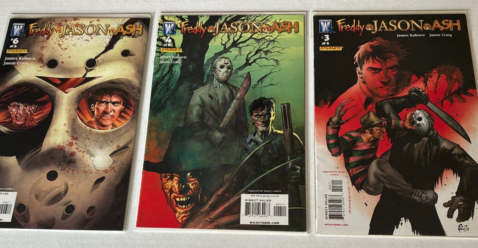 Freddy vs Jason vs Ash Comic Book Lot #\'s 3, 4 & 6