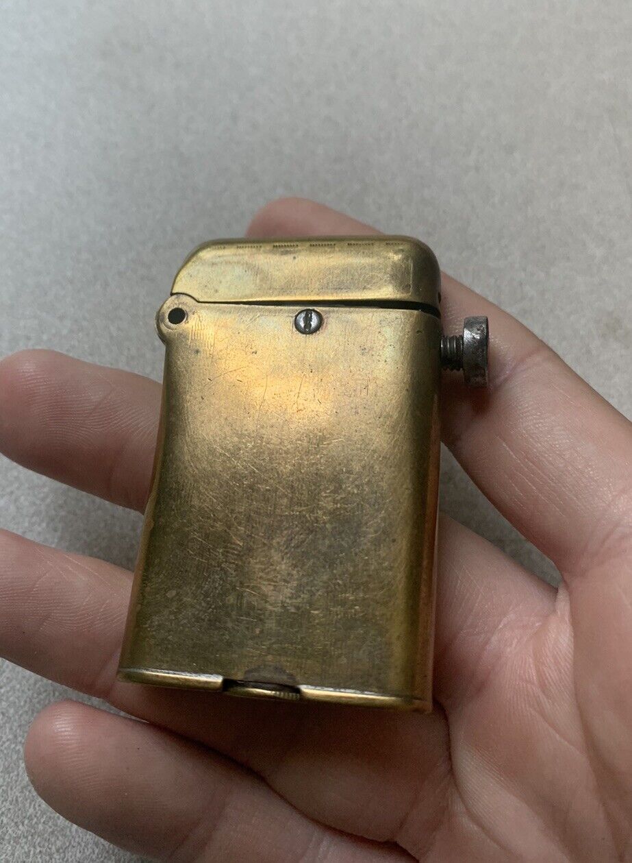 Vintage Thorens Double Claw Lighter Switzerland Push Button Brass Color Design