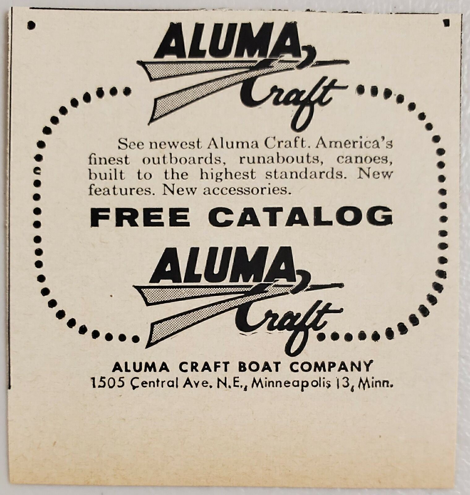 1958 Print Ad Aluma Craft Aluminum Boats Minneapolis,Minnesota