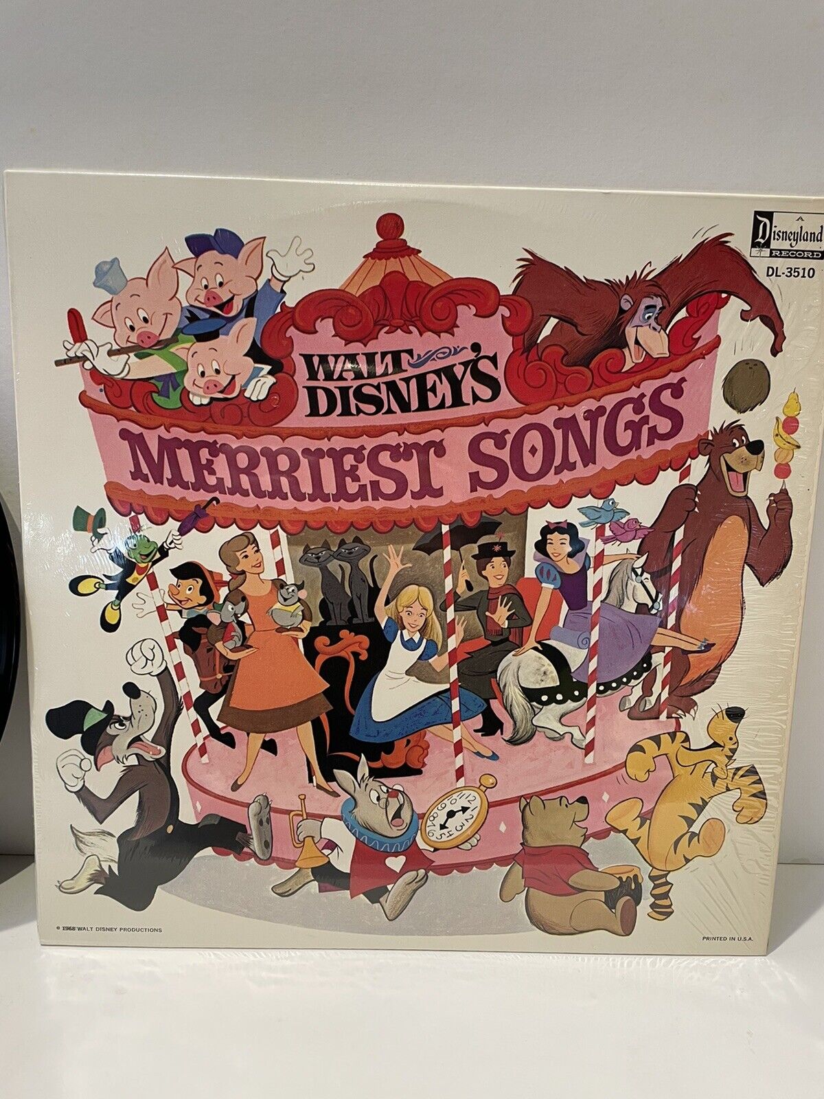 Walt Disney\'s Merriest Songs LP Vinyl IN SHRINK original 1968 Pressing DL-3510