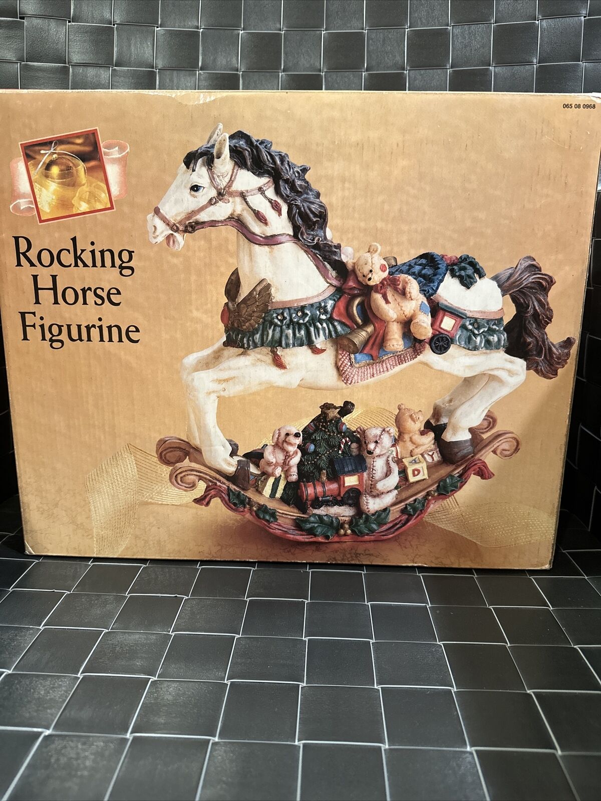 Vintage 1996 Christmas Rocking Horse Figurine Holiday Home Decor MINT
