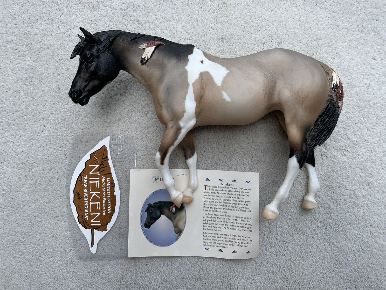 RARE Breyer Horse #701903 N’iekeni Grullo Tobiano Indian Pony Mid-States SR 2003