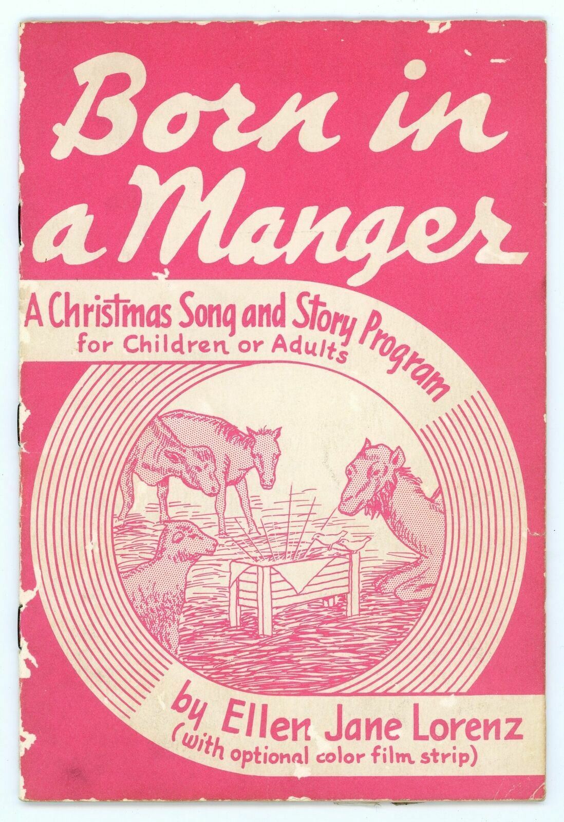 1955 Christmas Song & Story Program Born In A Manger For Children Or Adults