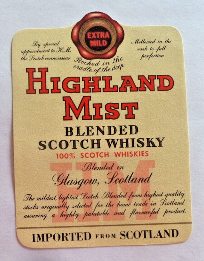 Highland Mist Blended Scotch Whisky Glasgow, Scotland Unused