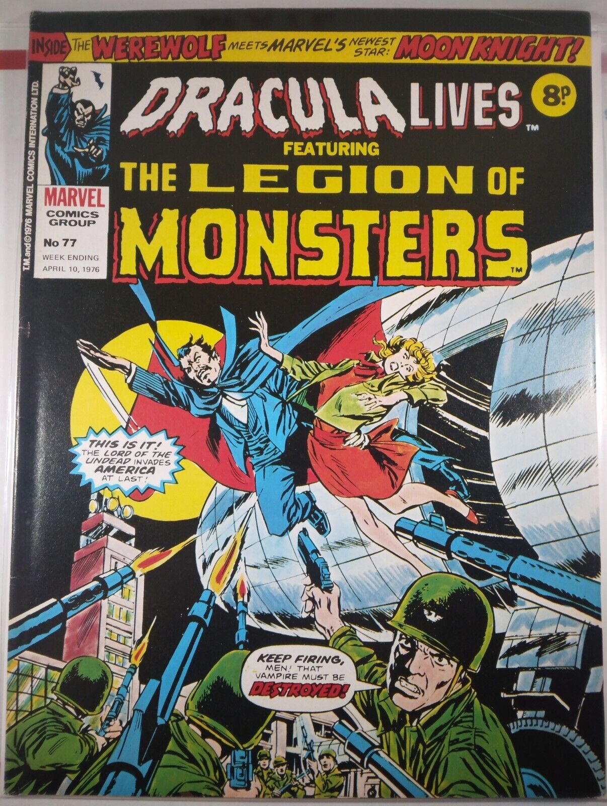 🩸 DRACULA LIVES #77 MARVEL UK 1976 WEREWOLF BY NIGHT 33 MOON KNIGHT Tomb Of 36