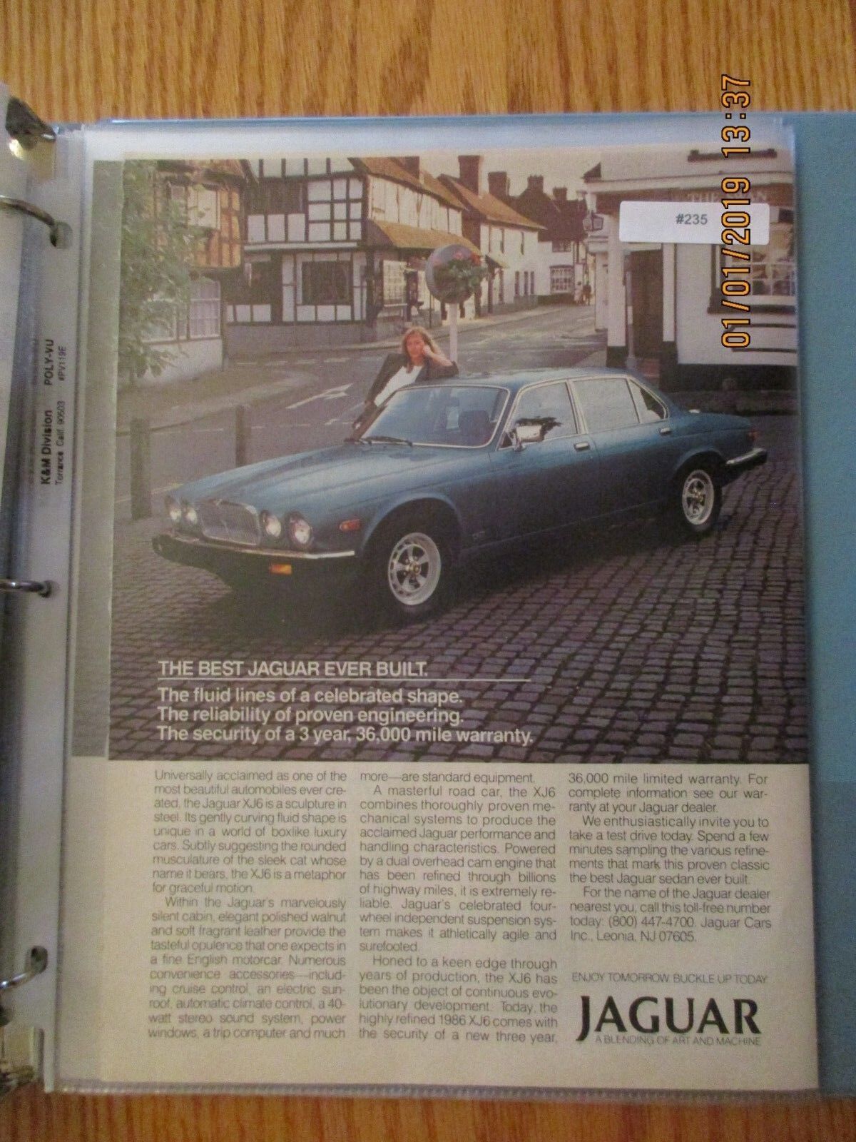 Jaguar#235 Advertisement 1985 Jaguar XJ6 Sedan