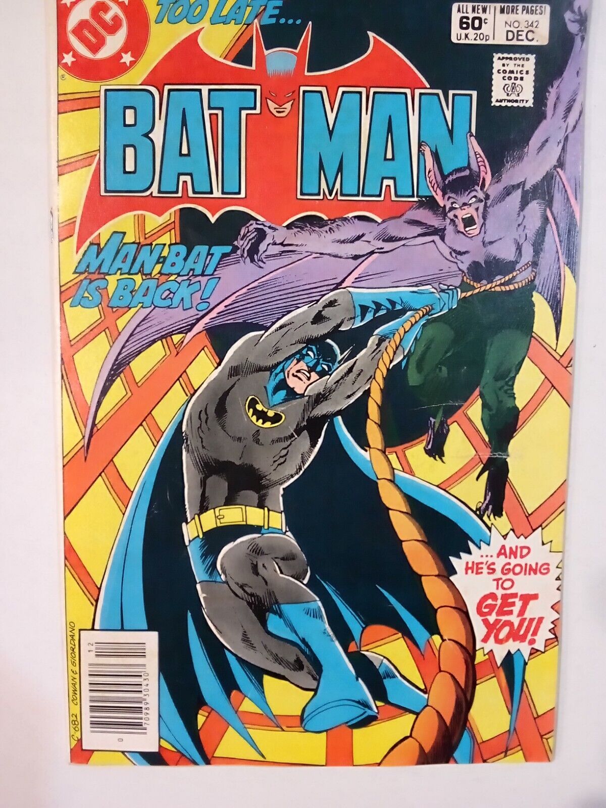 Batman #342 1981 DC comics. Mid/High grade Newstand. Gerry Conway 