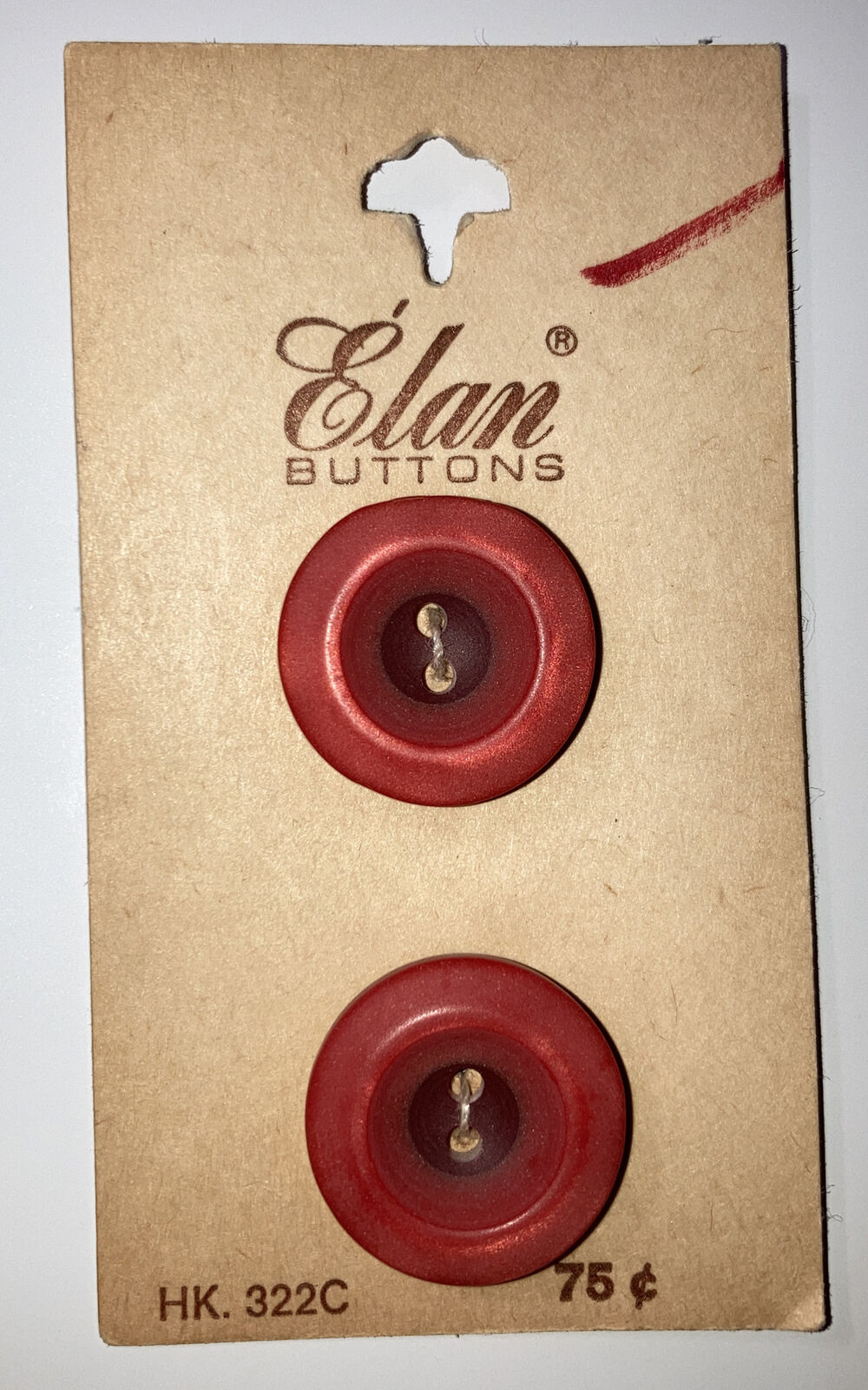 Vintage Red Plastic Buttons Graduated Color to Maroon 2 Hole 3/4\