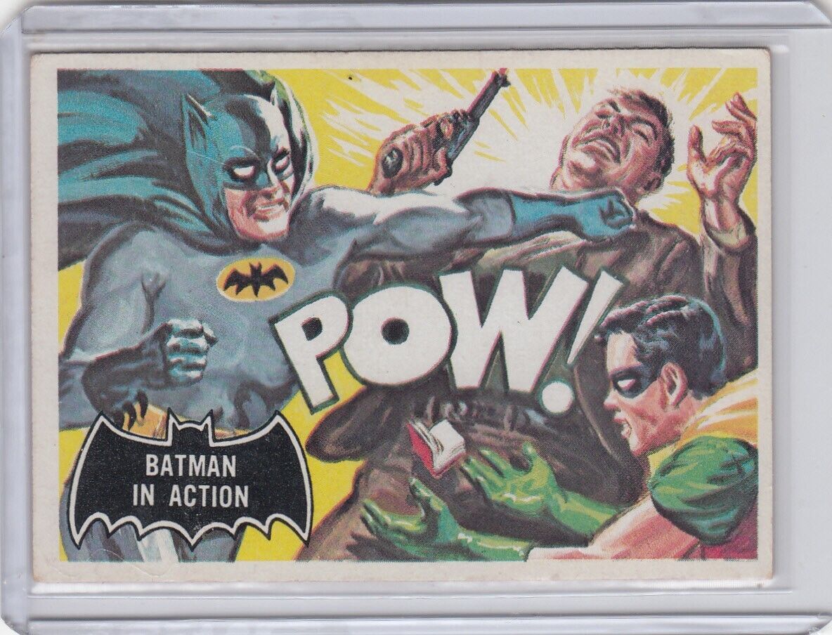 1966 Topps Batman Black Bat Trading Card #15 Batman in Action - Ex-ExMt