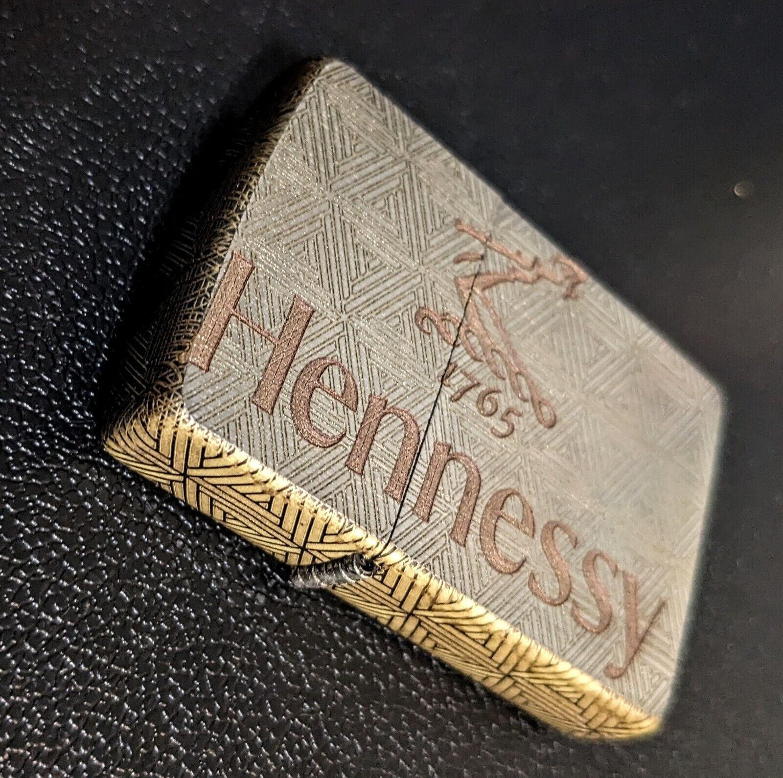 Hennessy Cognac Elegant Zippo Lighter All Sides Engraved. Great Gift 