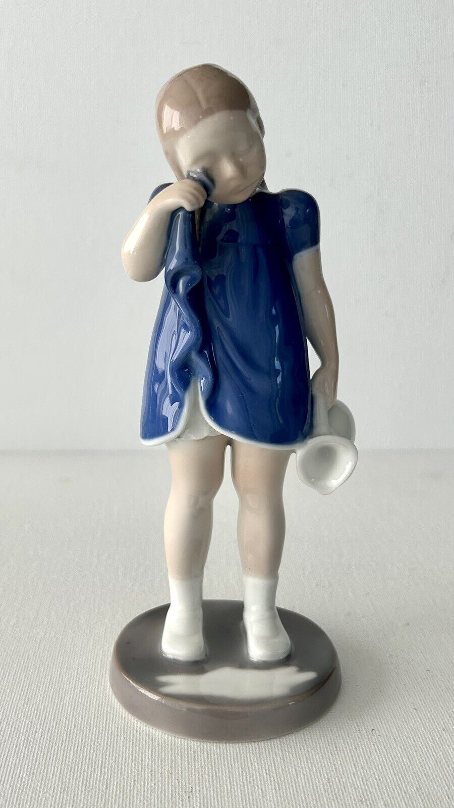 Vintage Bing Grondahl Porcelain Figurine Girl Crying Over Spilt Milk #2246