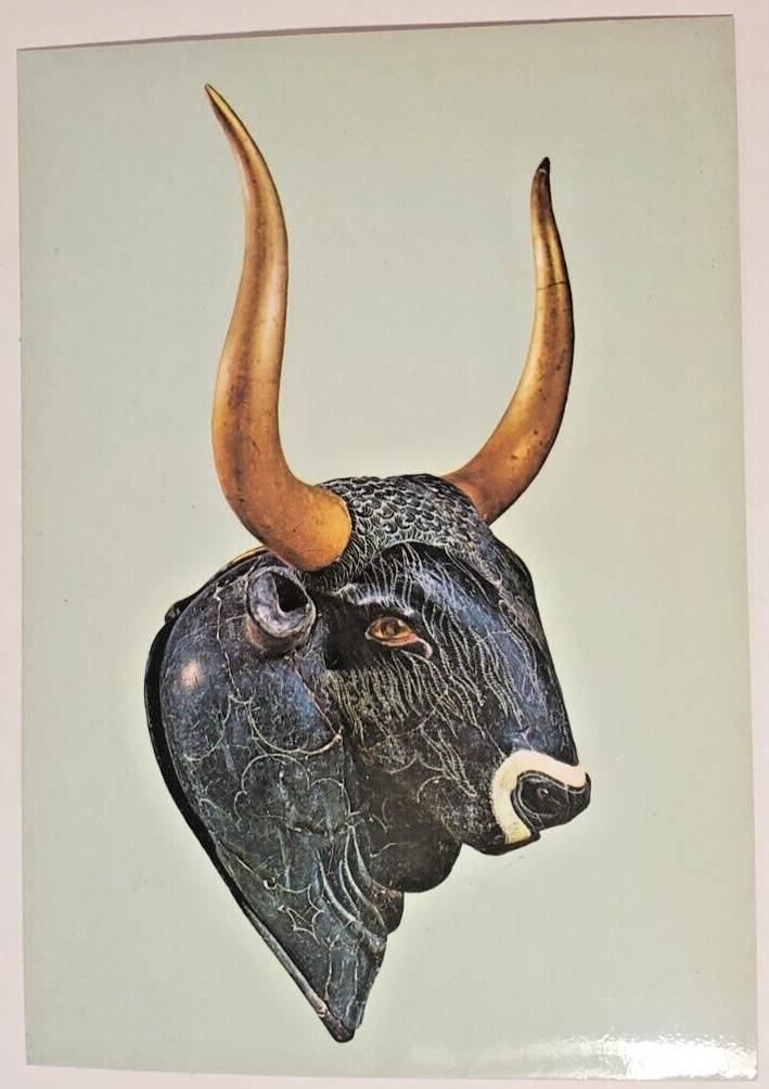 Postcard Bull's, Head Rhyton,Heraklion Museum, from Knossos 16th CENTURY b.c