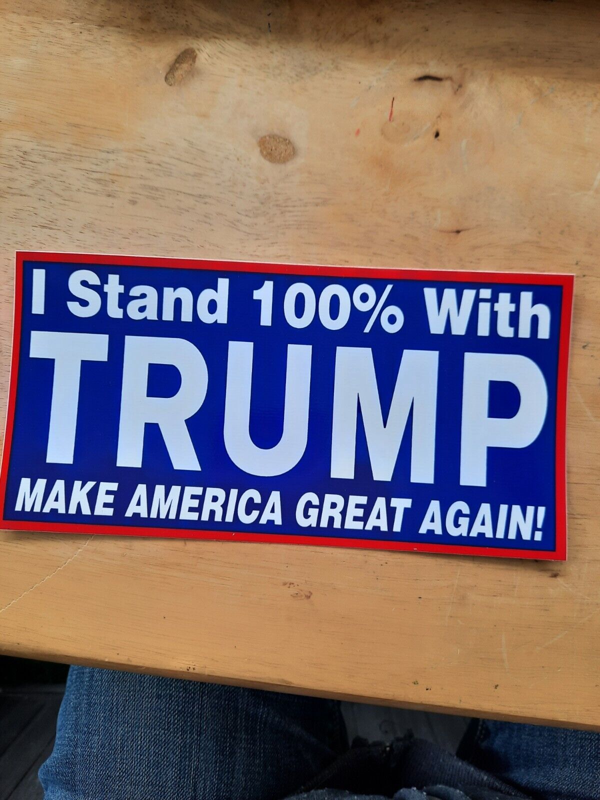 I Stand 💯% with Trump Make America Great Again Bumper Sticker MAGA Donald 