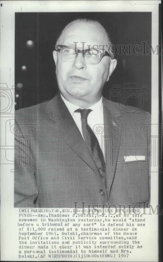 1968 Press Photo Representative Thaddeus Dulski, D-New York, in Washington, D.C.