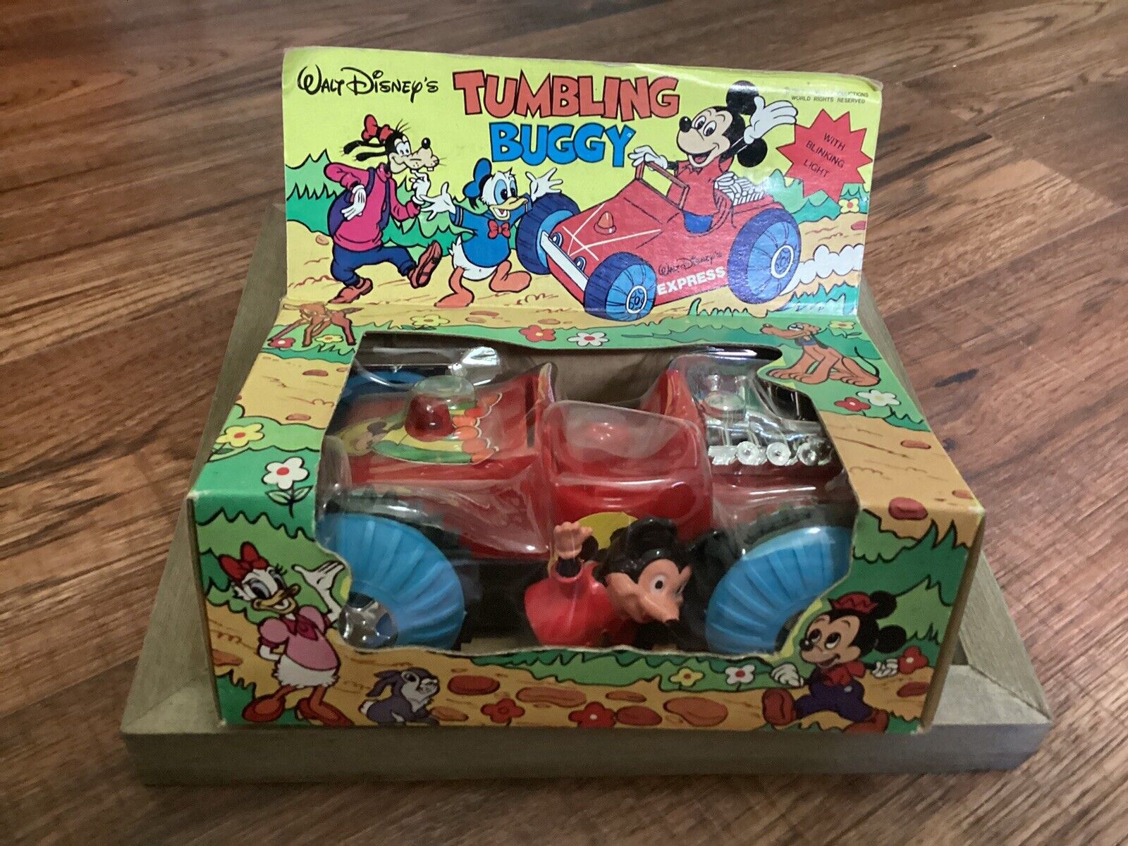 Vintage TK Toys Walt Disney Productions Tumbling Buggy - Mickey Mouse New In Box