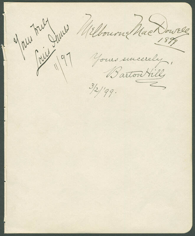 BARTON HILL - AUTOGRAPH SENTIMENT SIGNED 03/02/1899 WITH CO-SIGNERS