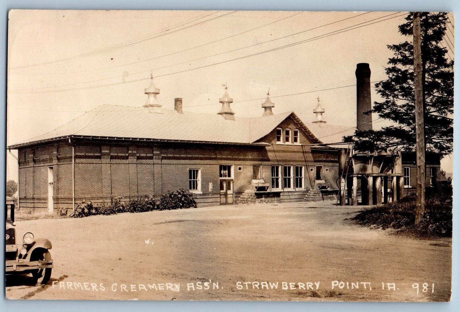 Strawberry Point Iowa IA Postcard RPPC Photo Farmers Creamer Ass\'n c1940\'s